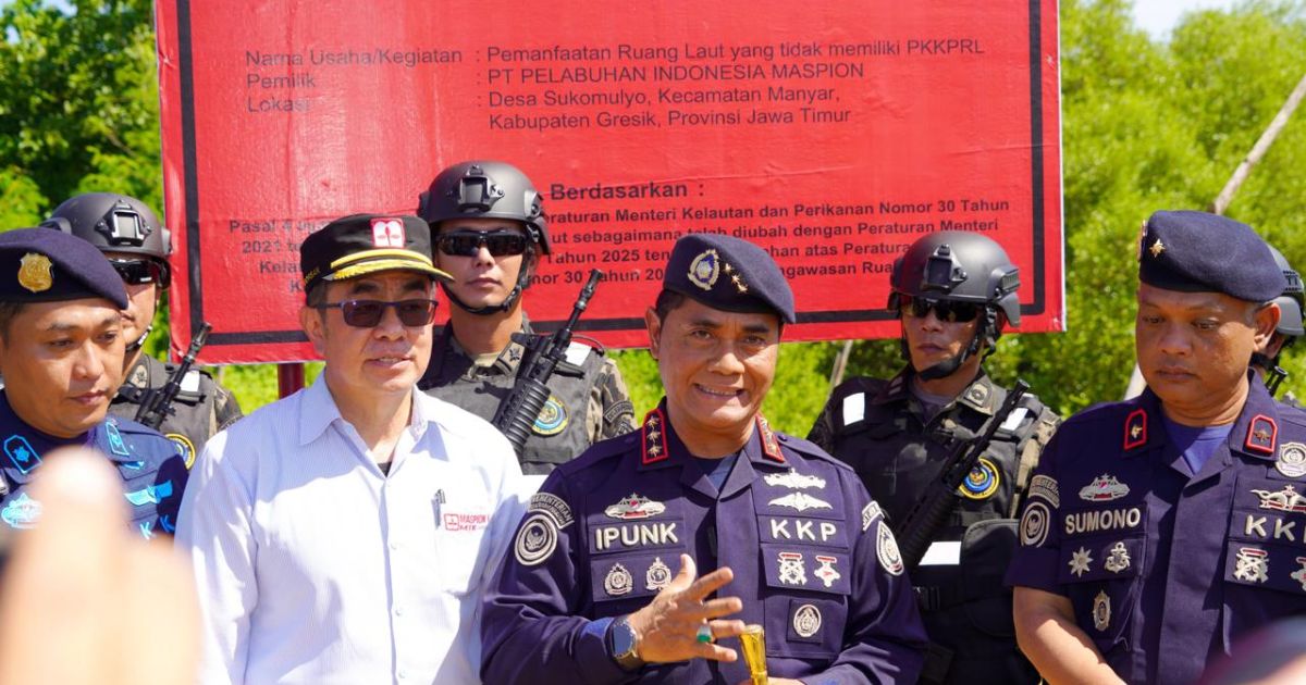 KKP Hentikan Pemanfaatan Ruang Laut Tak Berizin Seluas 30 Ha di Gresik