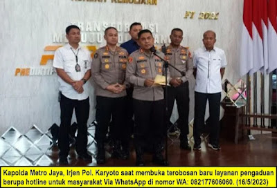 Ketum APTIKNAS Apresiasi Polda Metro Buka Pengaduan Lewat WhatsApp 