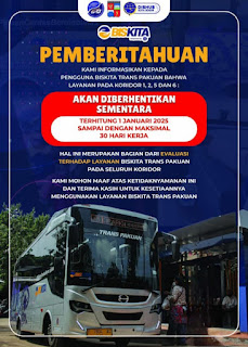 Evaluasi Layanan, Operasional Biskita Trans Pakuan Dihentikan Hingga 30 Hari