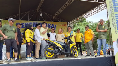 Hut Partai Golkar ke-58 Dimeriahkan Dengan Senam Sehat