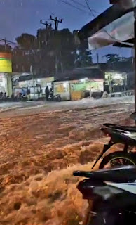 Akibat Intensitas Hujan Cukup Tinggi Jl. Kapten Yusup Banjir Cukup Besar