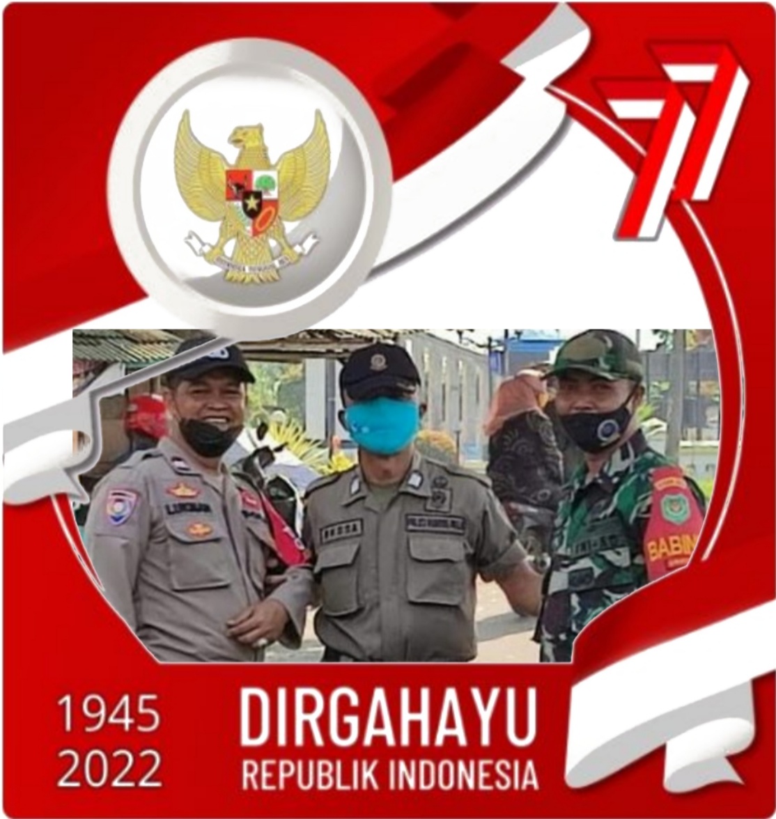 Dessa dan Anggota Satpol-PP Kecamatan Cigombong Mengucapkan Selamat Hari Ulang Tahun Kemerdekaan Republik Indonesia ke- 77