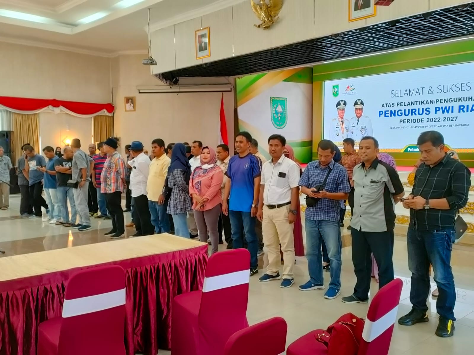 Ketua PWI Pusat dan Gubri Hadiri Pelantikan Pengurus PWI Riau 2022-2027