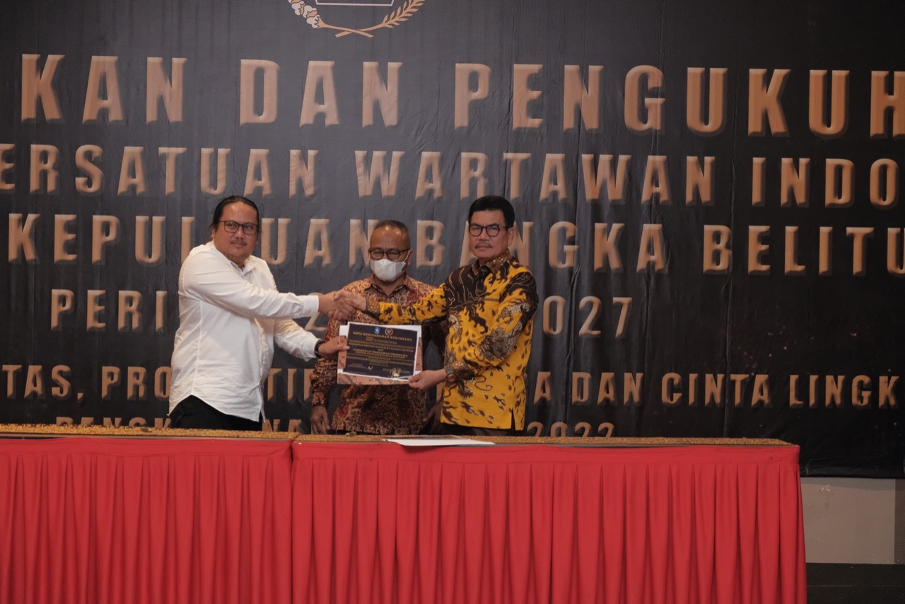Tekan MoU dengan Mitra, Atal .S Depari Apresiasi Program PWI Babel