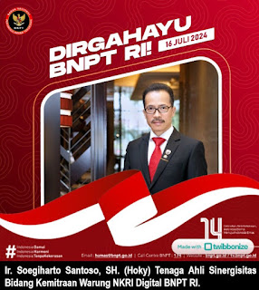 Ketum APTIKNAS Ucapkan Selamat Ulang Tahun BNPT RI Ke-14 