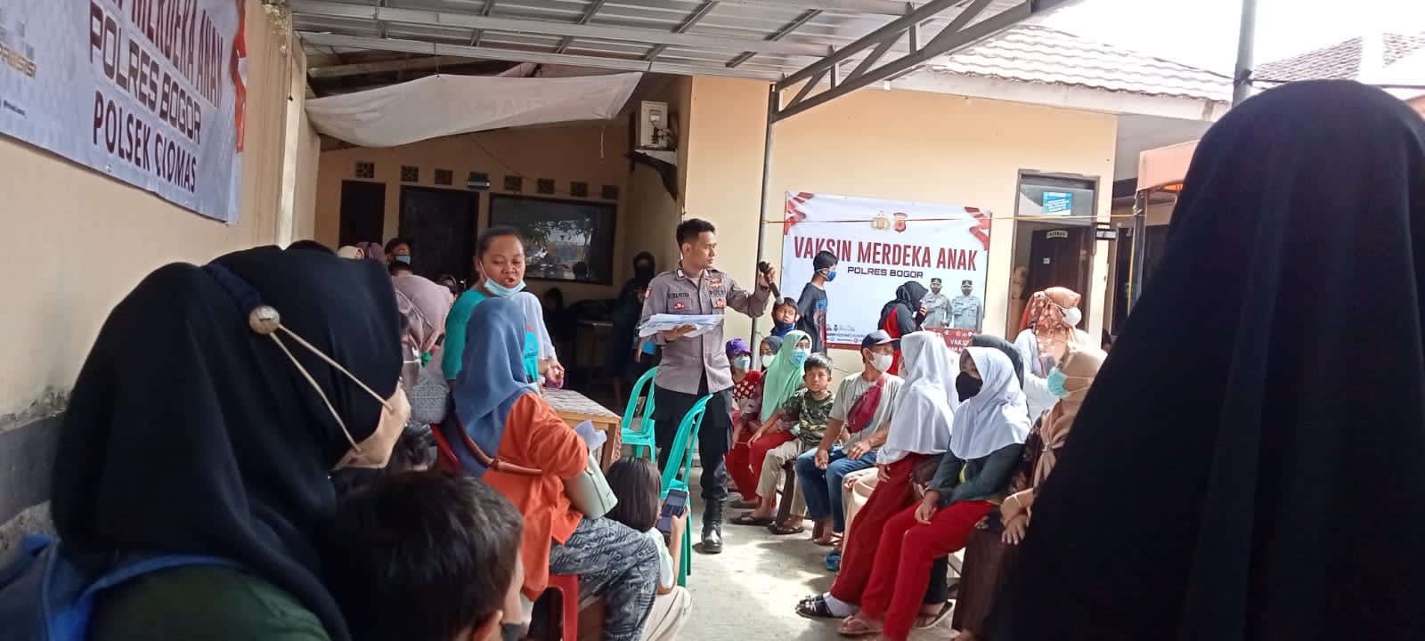 Polsek Ciomas : Gebrak Vaksin Merdeka  Anak 6-11 Tahun