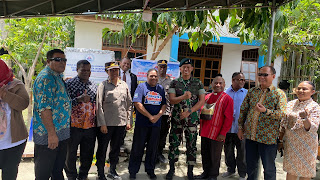 Peduli Terhadap Sarana Ibadah, Danyonif 751/VJS Hadiri Peletakan Batu Pertama Pembangunan Gereja Rumah Do'a Gesindo Sentani.