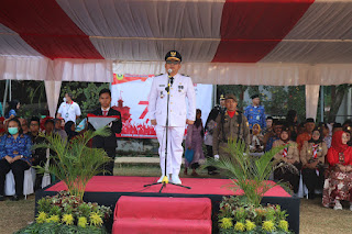 Camat Cibinong Pimpin Upacara HUT RI  Ke - 78 Di Stadion Mini Lapangan Citra  Buana Ciriung Cibinong Kabupaten Bogor