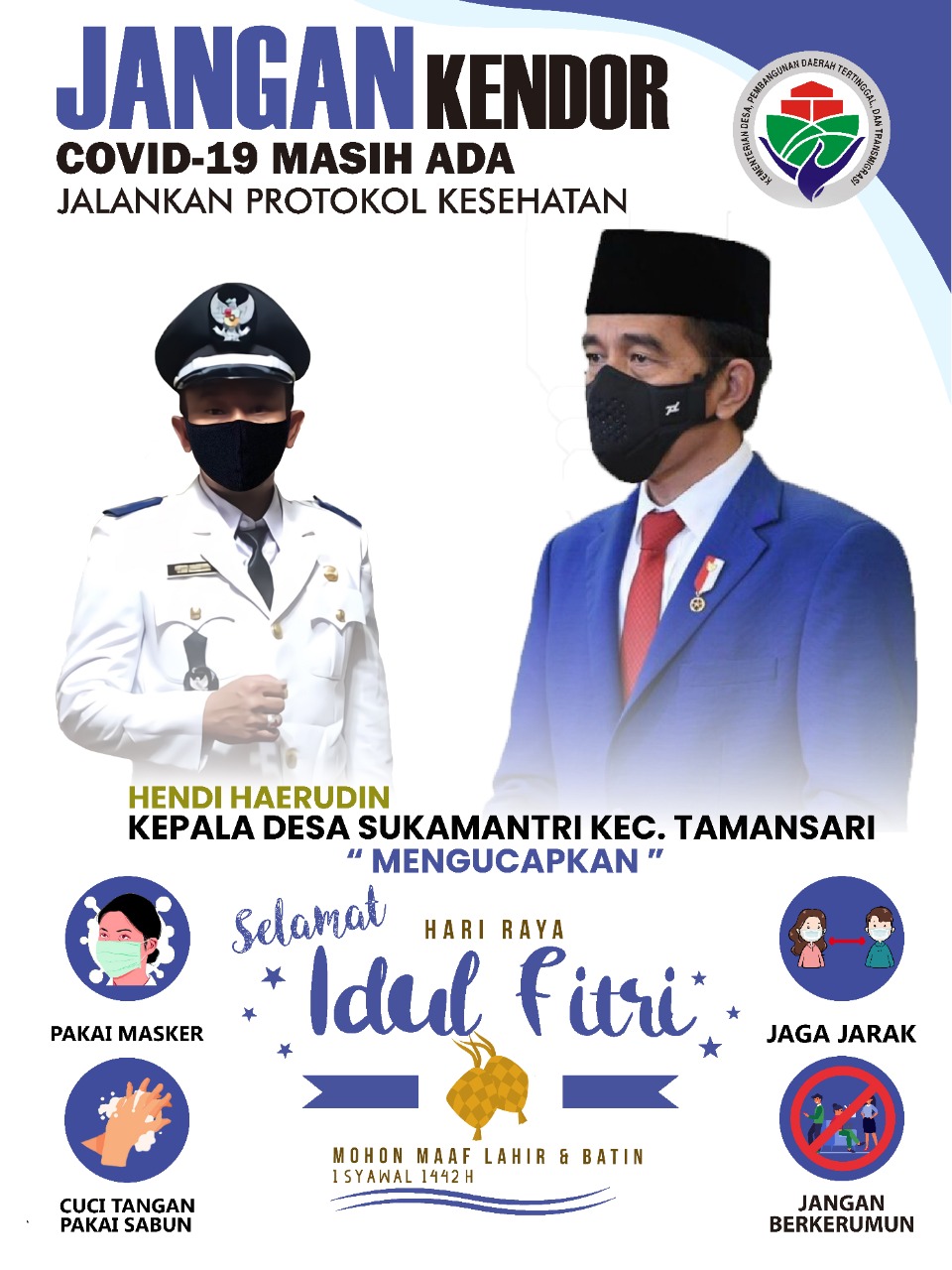 Hendi Haerudin Kades Sukamantri dan Keluarga Besar Mengucapkan Selamat Hari Raya Idul Fitri 1422 H