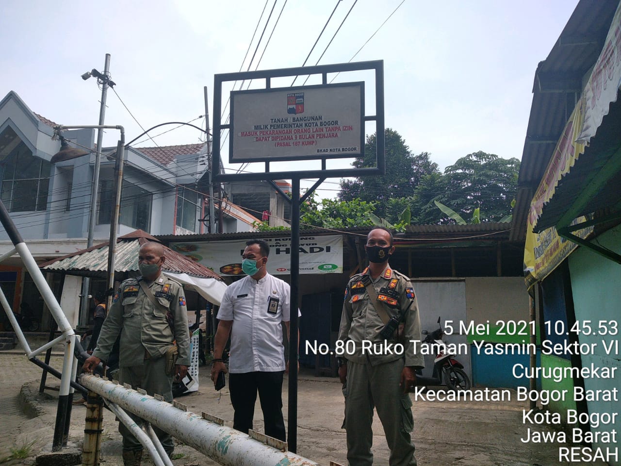 Satpol PP Kec. Bogor Barat Tertibkan PKL dan Parkir Liar