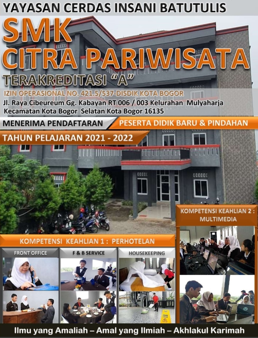 SMK Citra Pariwisata Bogor Buka Pendaftaran Tahun Ajaran 2021-2022