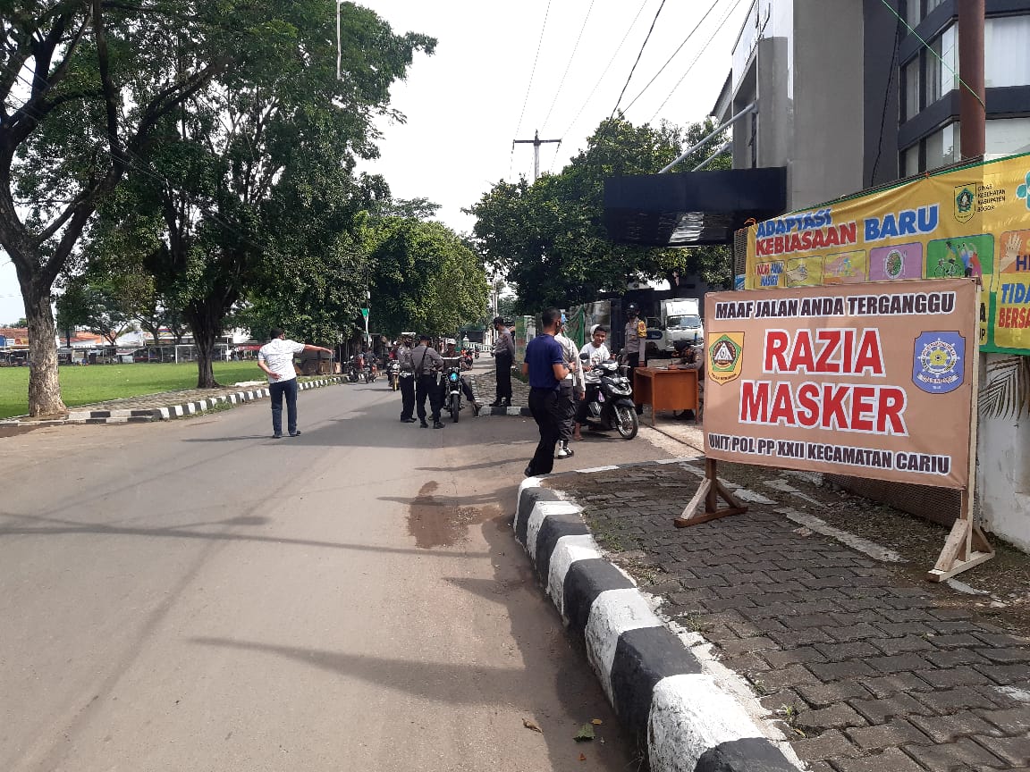 Ops Yustisi Polsek Cariu, Tindak Tegas Para Pelanggar Protokol Kesehatan